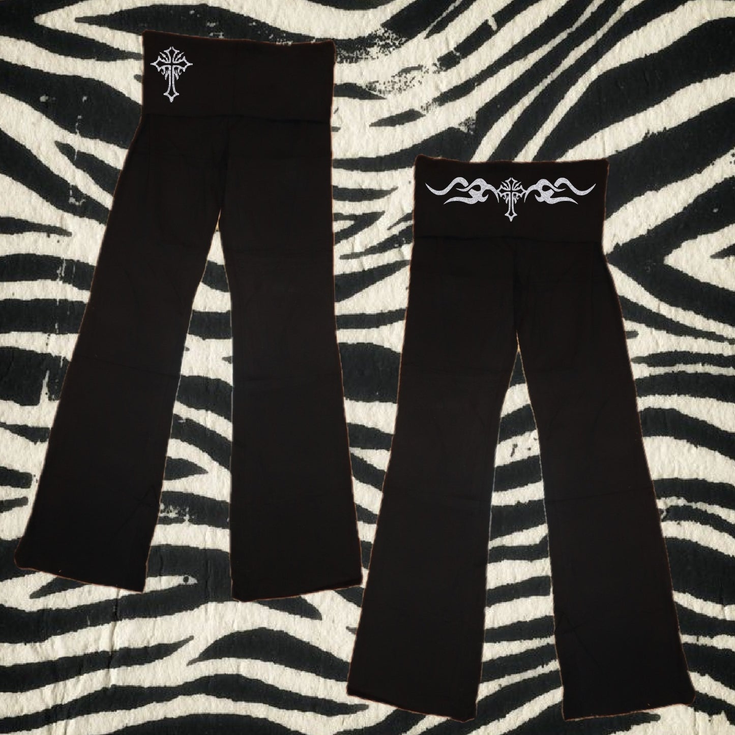 Cross Tramp Stamp Foldover Flares