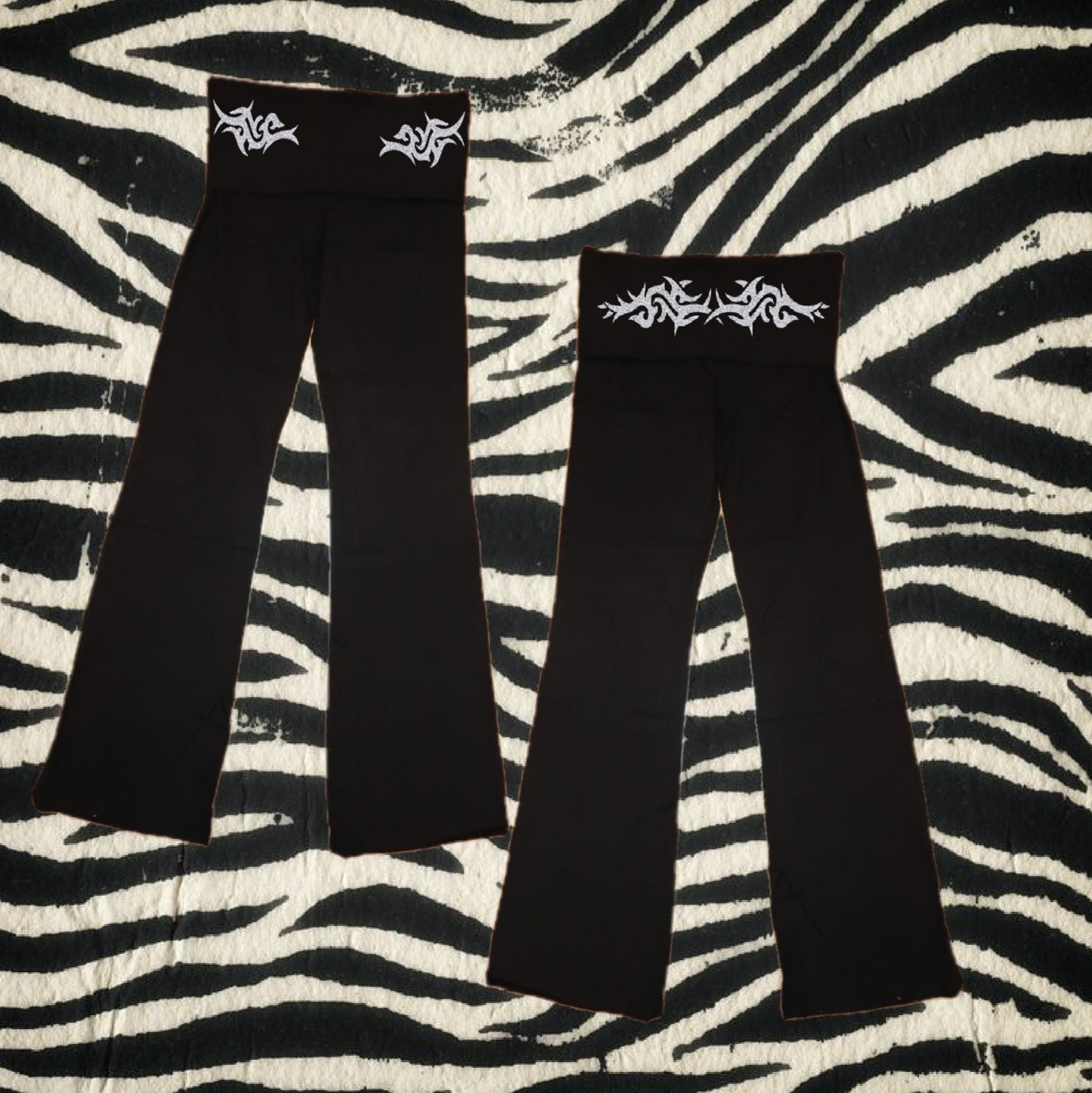 Tramp Stamp Tattoo Foldover Flares