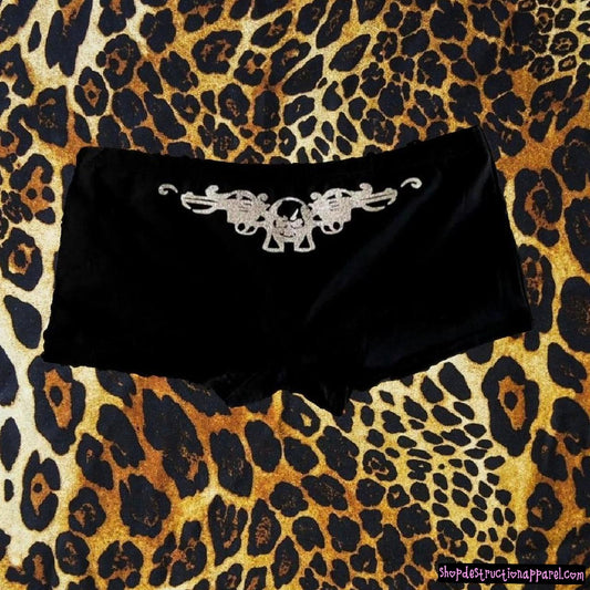 Skull Stamp Booty Shorts